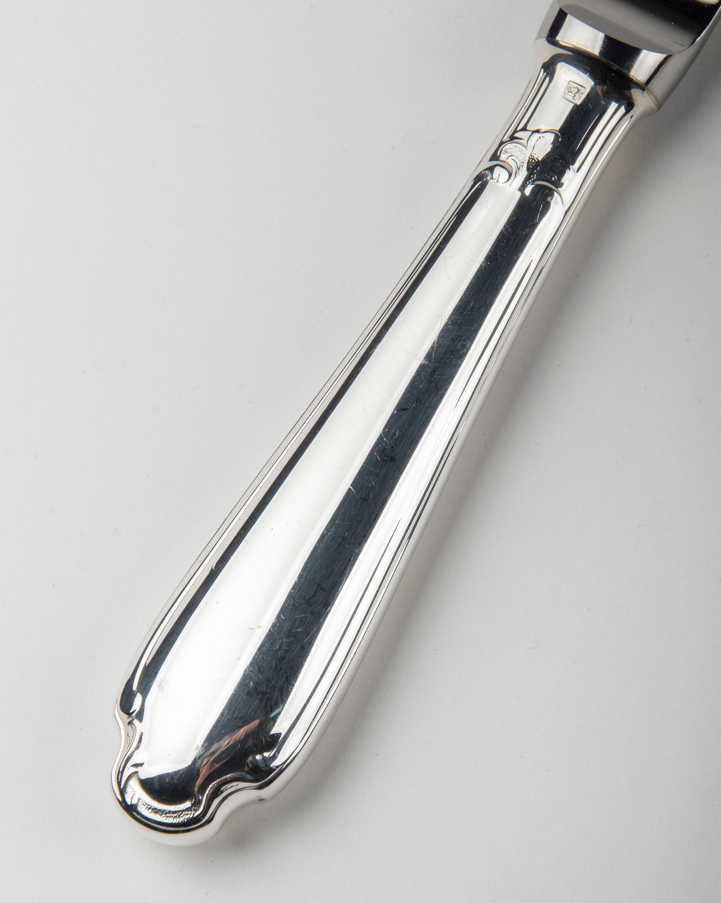 72-Piece Silver-Plated Lunch Flatware Set by Christofle, Pompadour 11