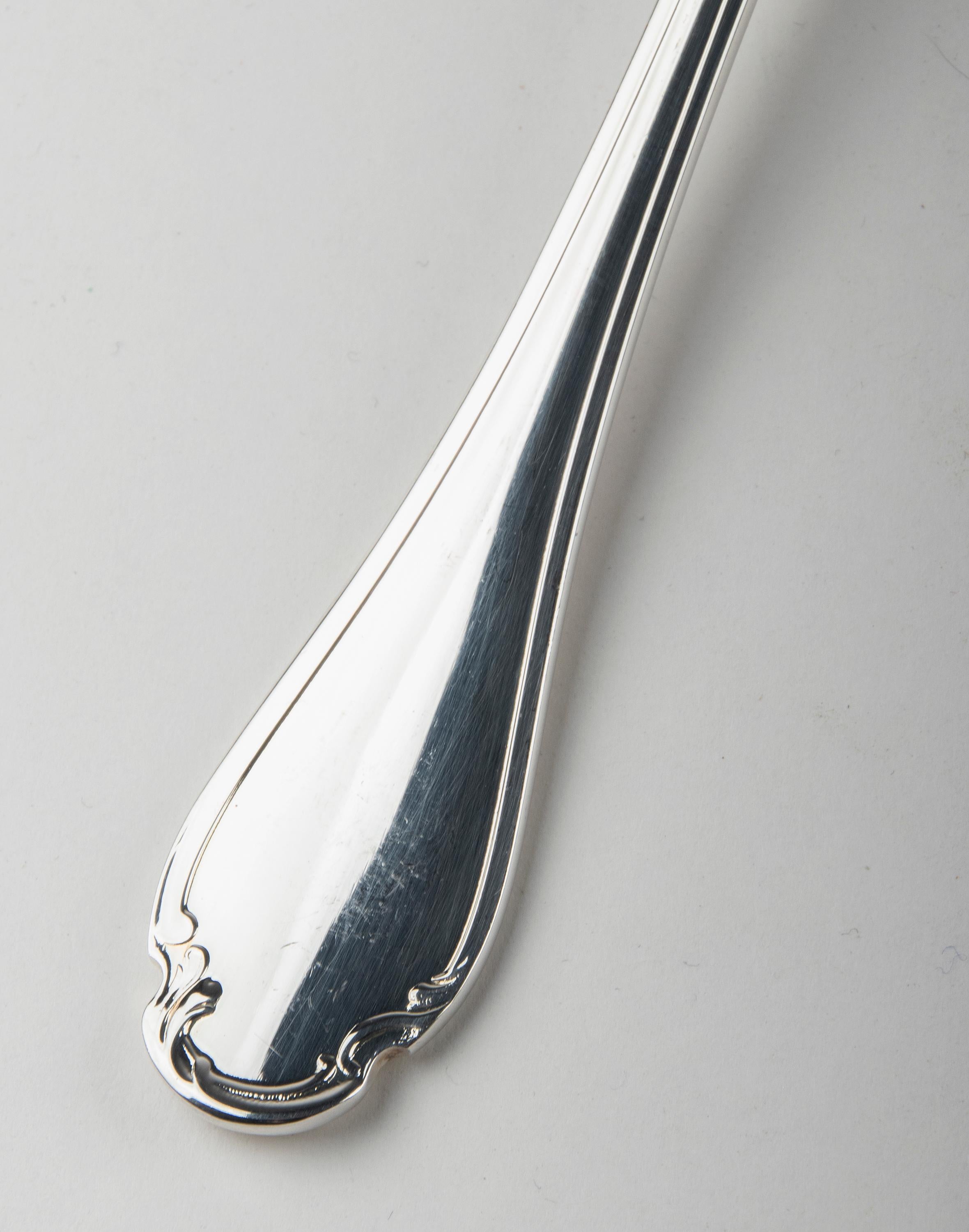 72-Piece Silver-Plated Lunch Flatware Set by Christofle, Pompadour 12