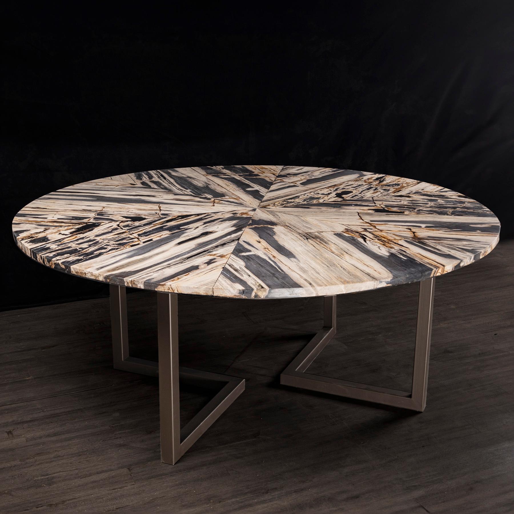 petrified wood dining table