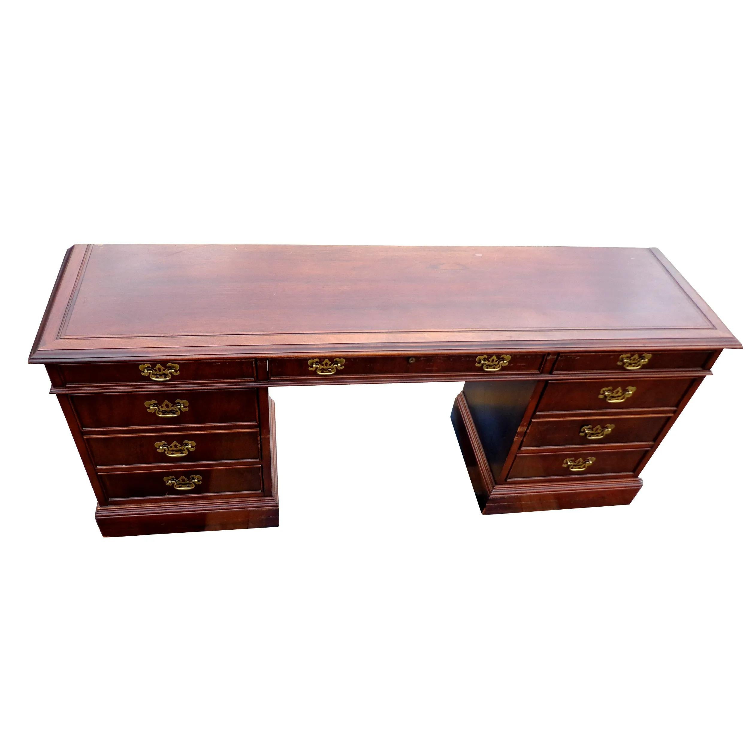 American 72″ Sligh Mahogany Kneehole Credenza/Desk