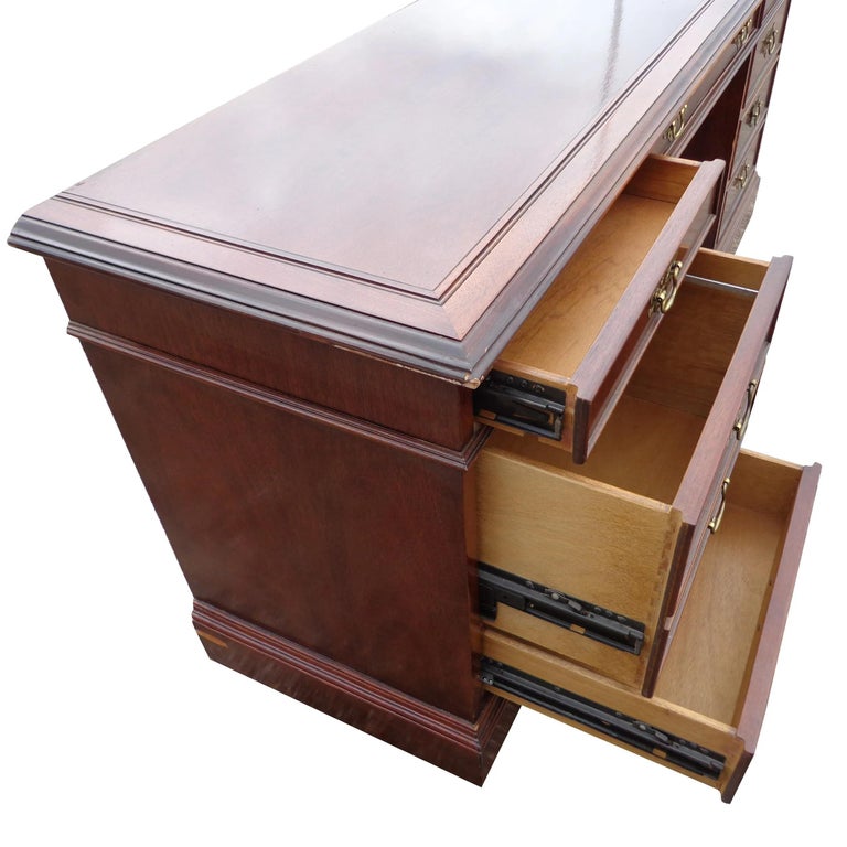 72″ Sligh Mahogany Kneehole Credenza/Desk For Sale 1