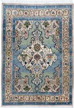 7'2" x 10'1" Senneh Hand-Knotted Wool Rug – Turkish Tribal Oriental Area Rug
