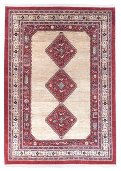7'2" x 10'2" Qashqaii Hand-Knotted Wool Rug – Turkish Tribal Oriental Area Rug