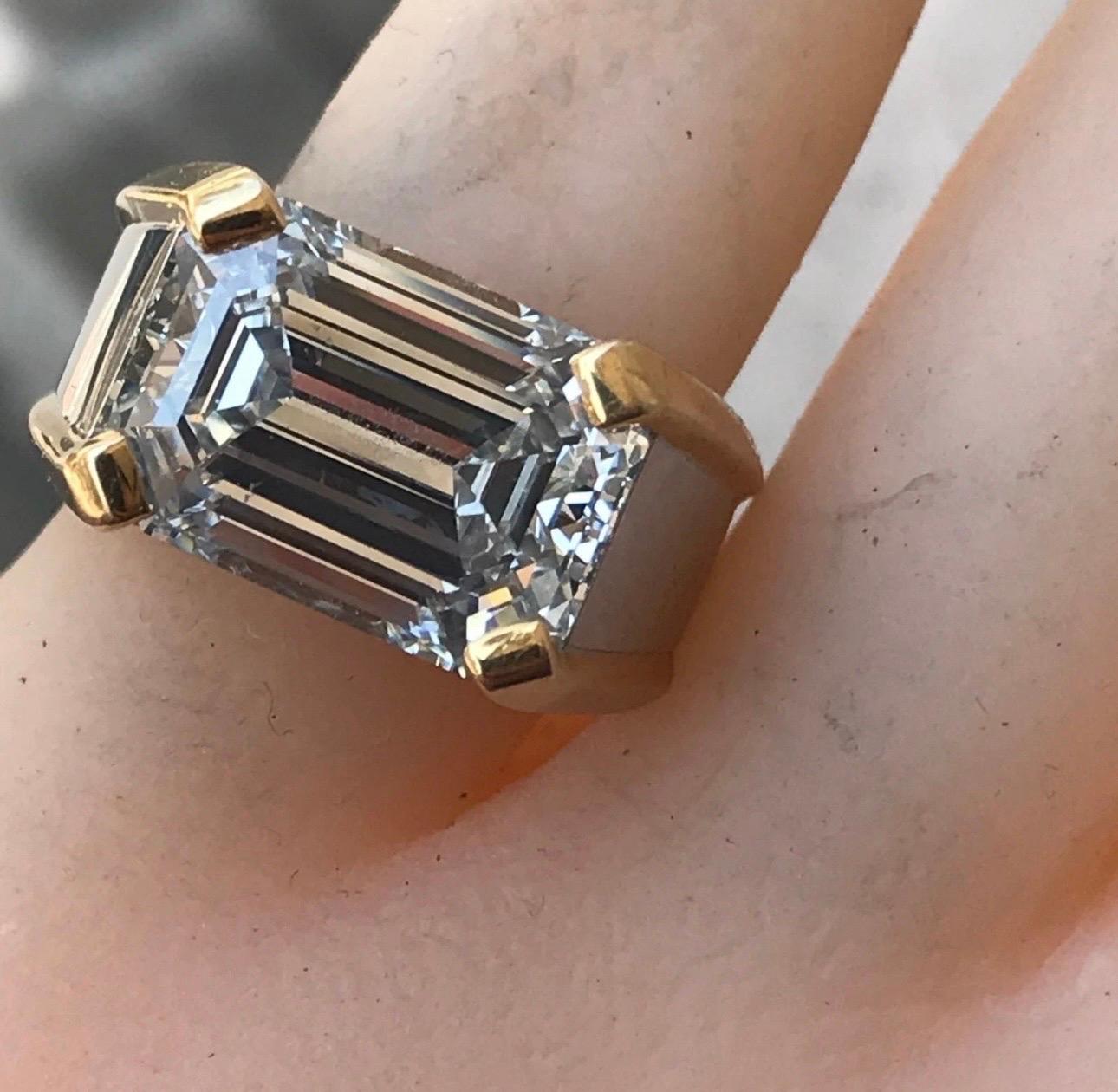 7.20 + Carat Diamond Ring Emerald Cut E Color SI1 Clarity GIA Certified! For Sale 1