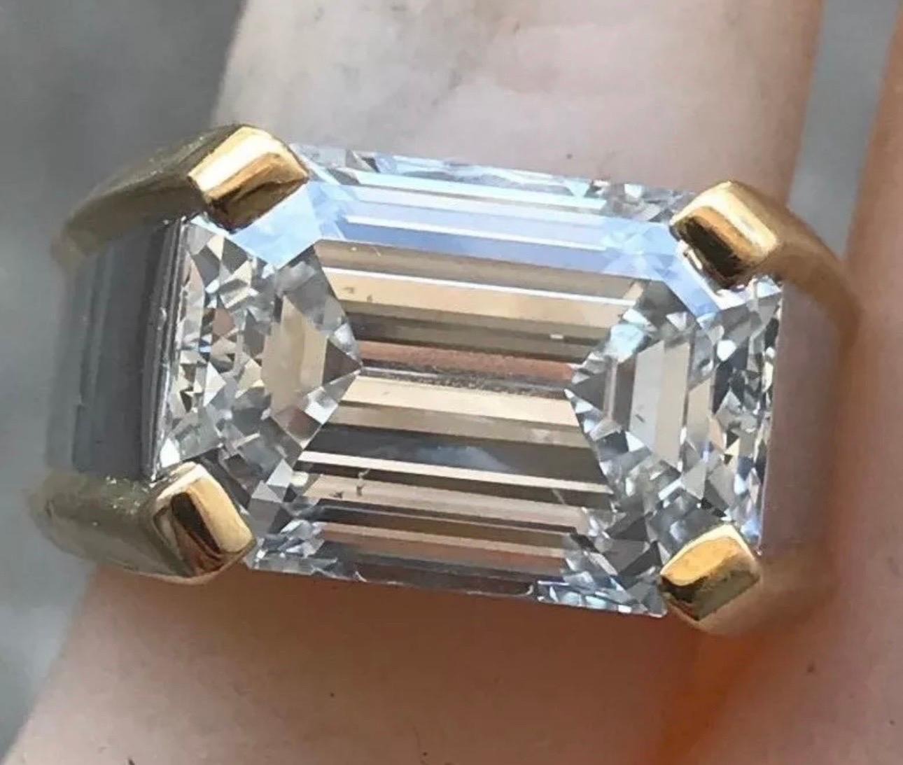 7.20 + Carat Diamond Ring Emerald Cut E Color SI1 Clarity GIA Certified! For Sale 2