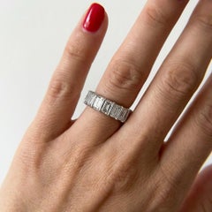 7.20 Quilates Anillo Eternidad Diamante Corte Esmeralda Platino