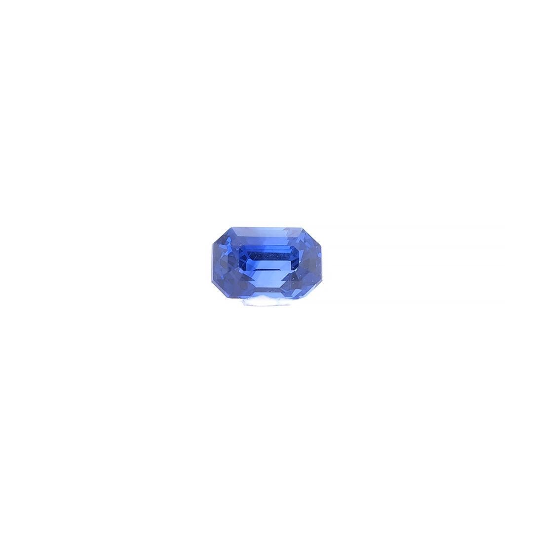 Taille octogone Trio de saphirs octogonaux de 7,20 carats certifiés GRS, d'un bleu royal vif en vente
