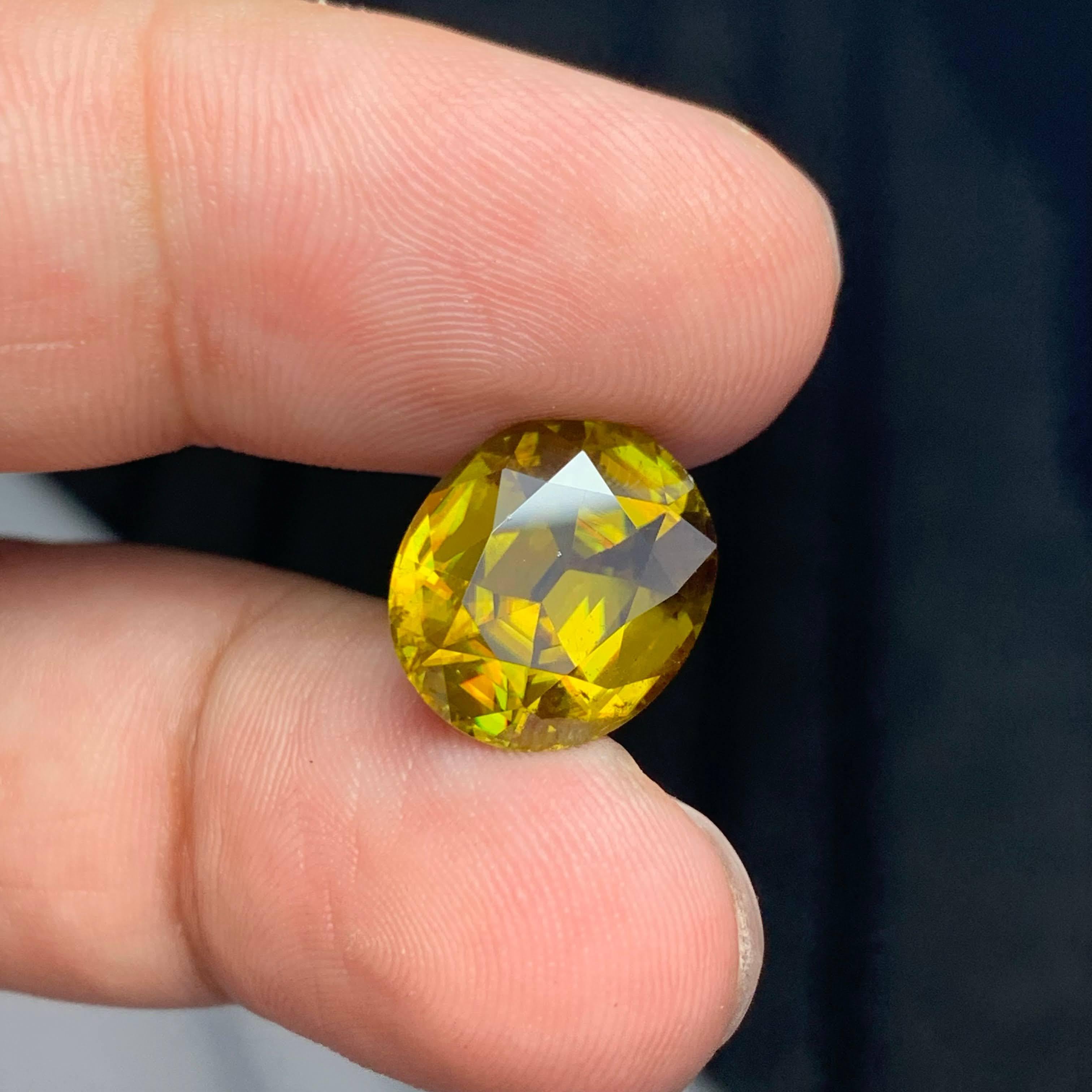 Weight 7.20 carat
Dimensions 13x11.3x6.8mm
Treatment None
Origin Madagascar
Clarity  VVS
Shape Oval
Cut Faceted
NA


This 7.20-carat natural Sphene gemstone is a dazzling oval-shaped treasure sourced from the rich mineral lands of Madagascar.
