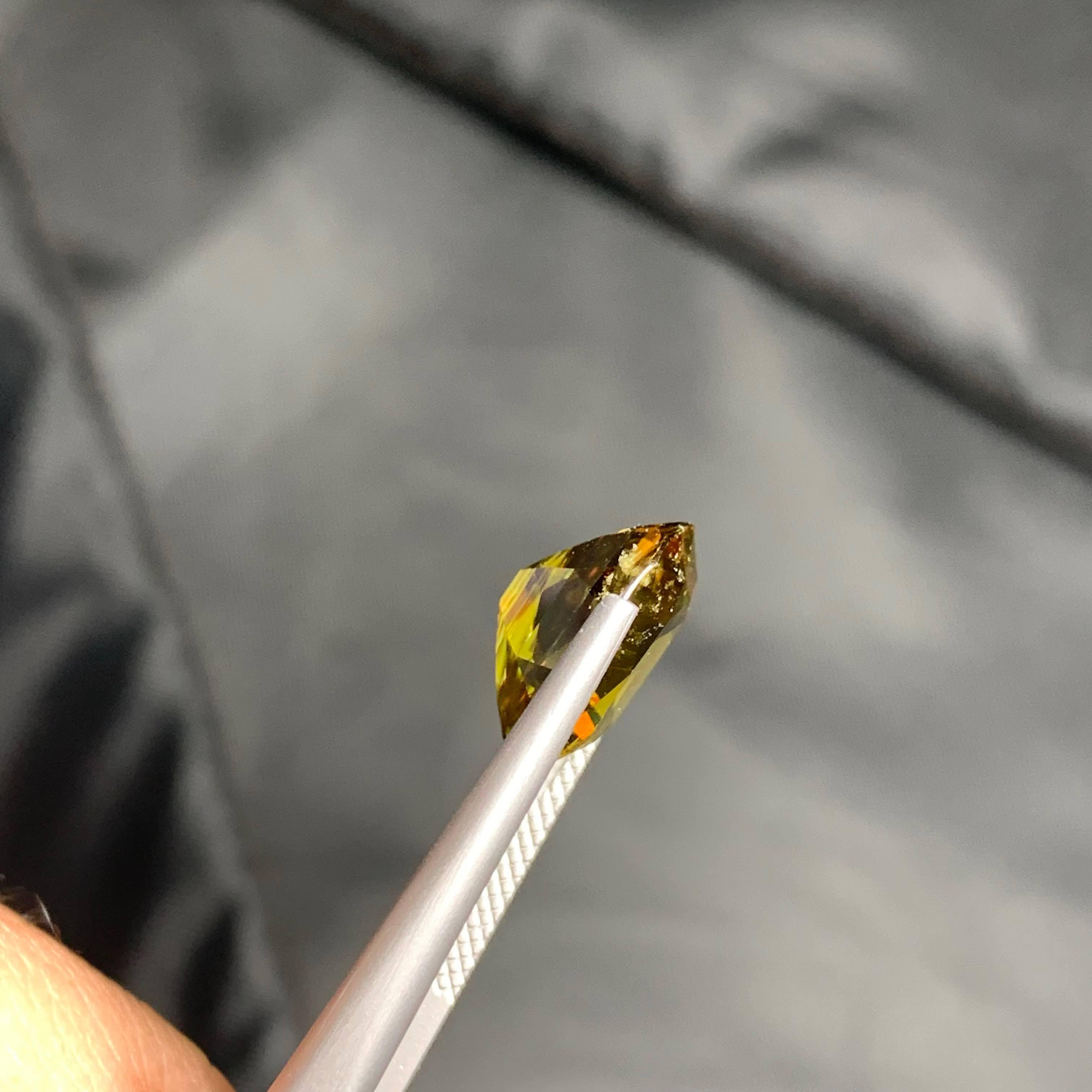 Modern 7.20 Carat Loose Natural Sphene Stone Oval Shaped Madagascar's Gemstone For Sale