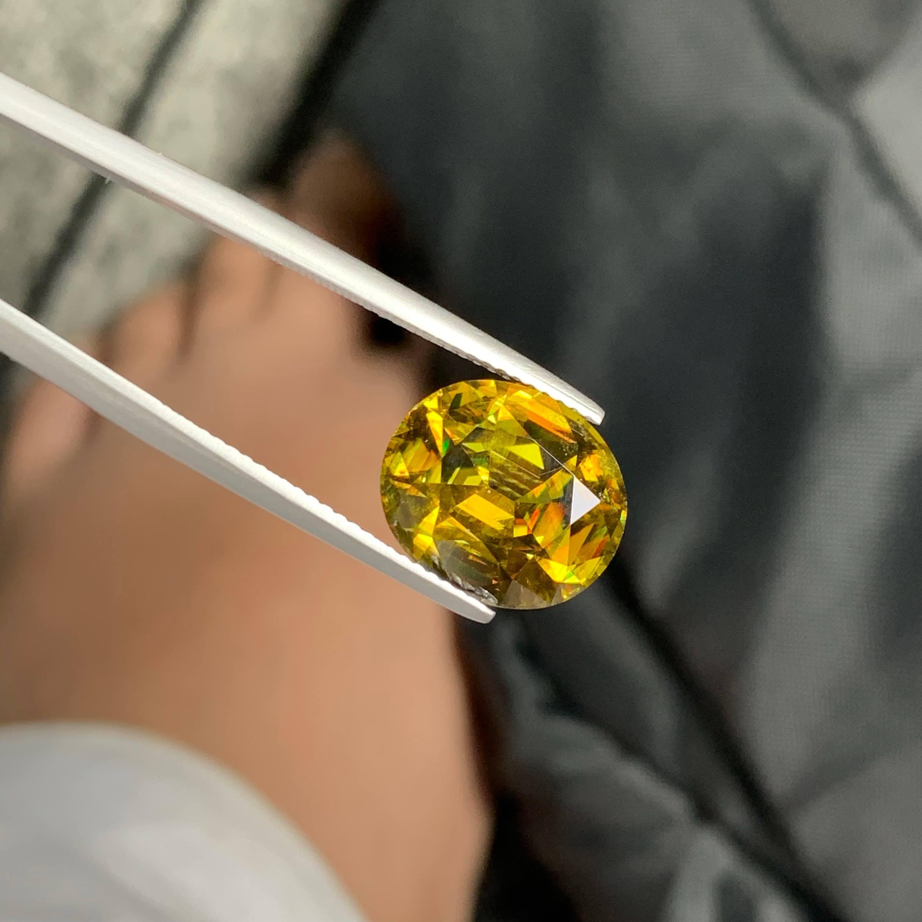 7.20 Carat Loose Natural Sphene Stone Oval Shaped Madagascar's Gemstone For Sale 1