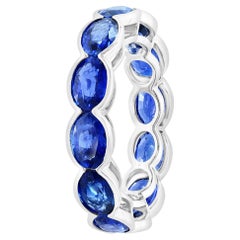 7.20 Carat Oval Sapphire East West Eternity Band Ring