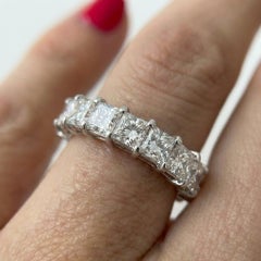 Anillo Eternidad Diamante Corte Princesa Platino 7,20 Quilates
