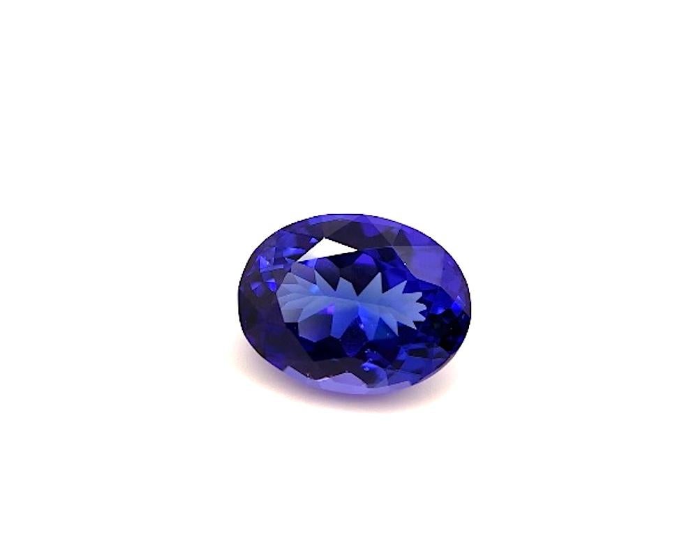 Bague de fiançailles à trois pierres non serties avec tanzanite ovale de 7,20 carats, pierre précieuse pour pendentif Unisexe en vente