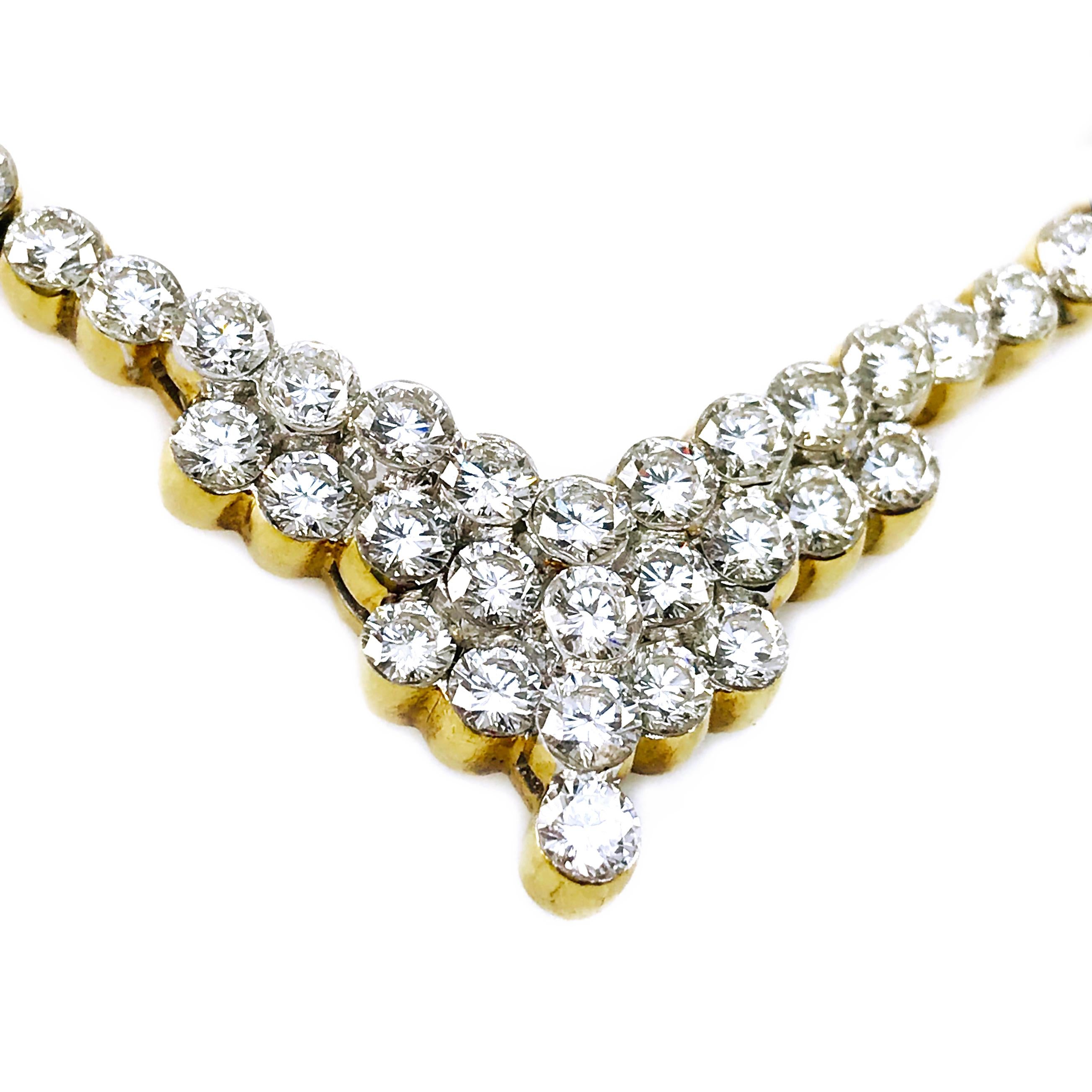 Contemporary Two-Tone Diamond Necklace, 7.51 Carats For Sale