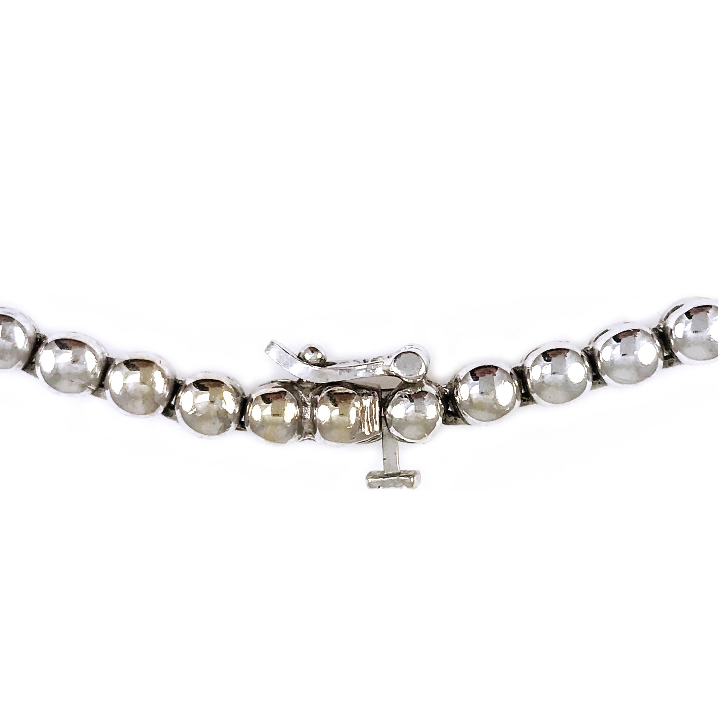 Two-Tone Diamond Necklace, 7.51 Carats For Sale 1