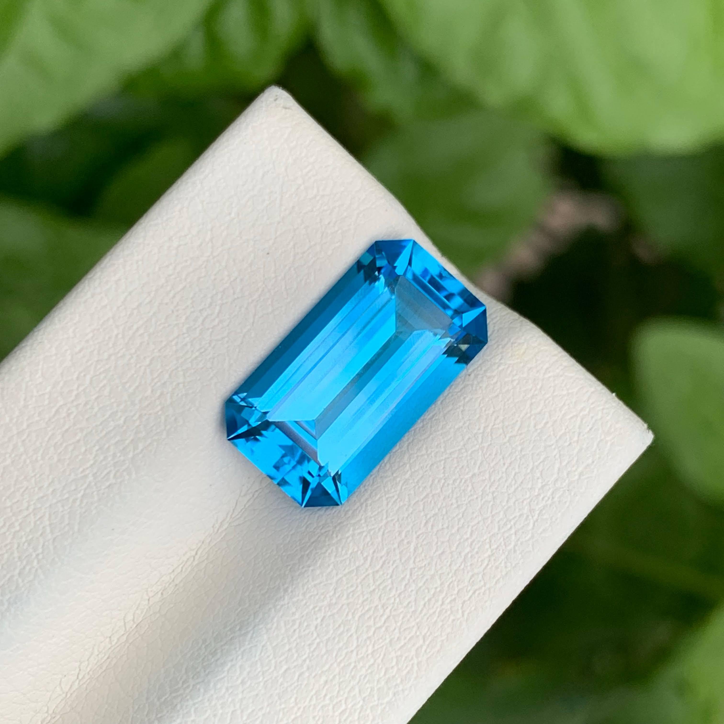 7,20 quilates Piedra de topacio azul neón talla esmeralda Piedra natural de Madagascar en Nuevo estado para la venta en Bangkok, TH