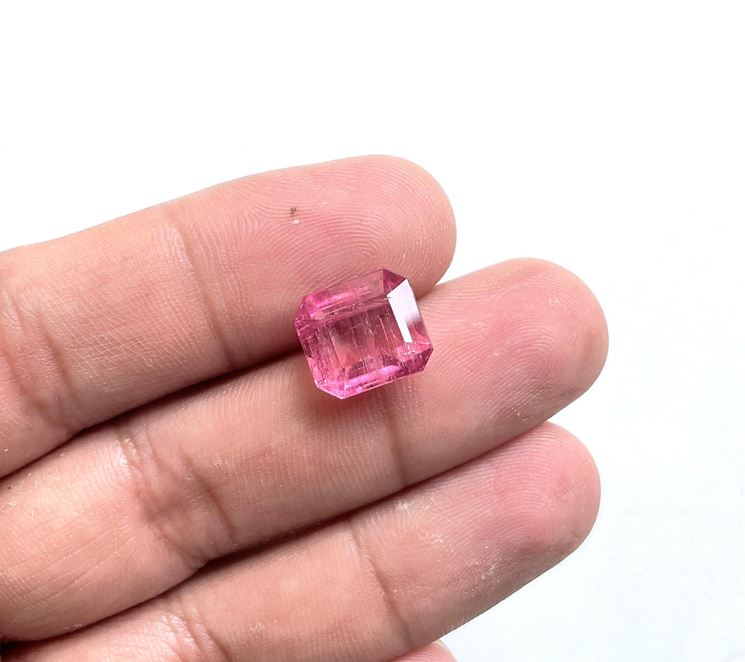 7.20 Carats Pink Tourmaline Octa Faceted Cut stone Top Quality Natural gemstone en vente 2
