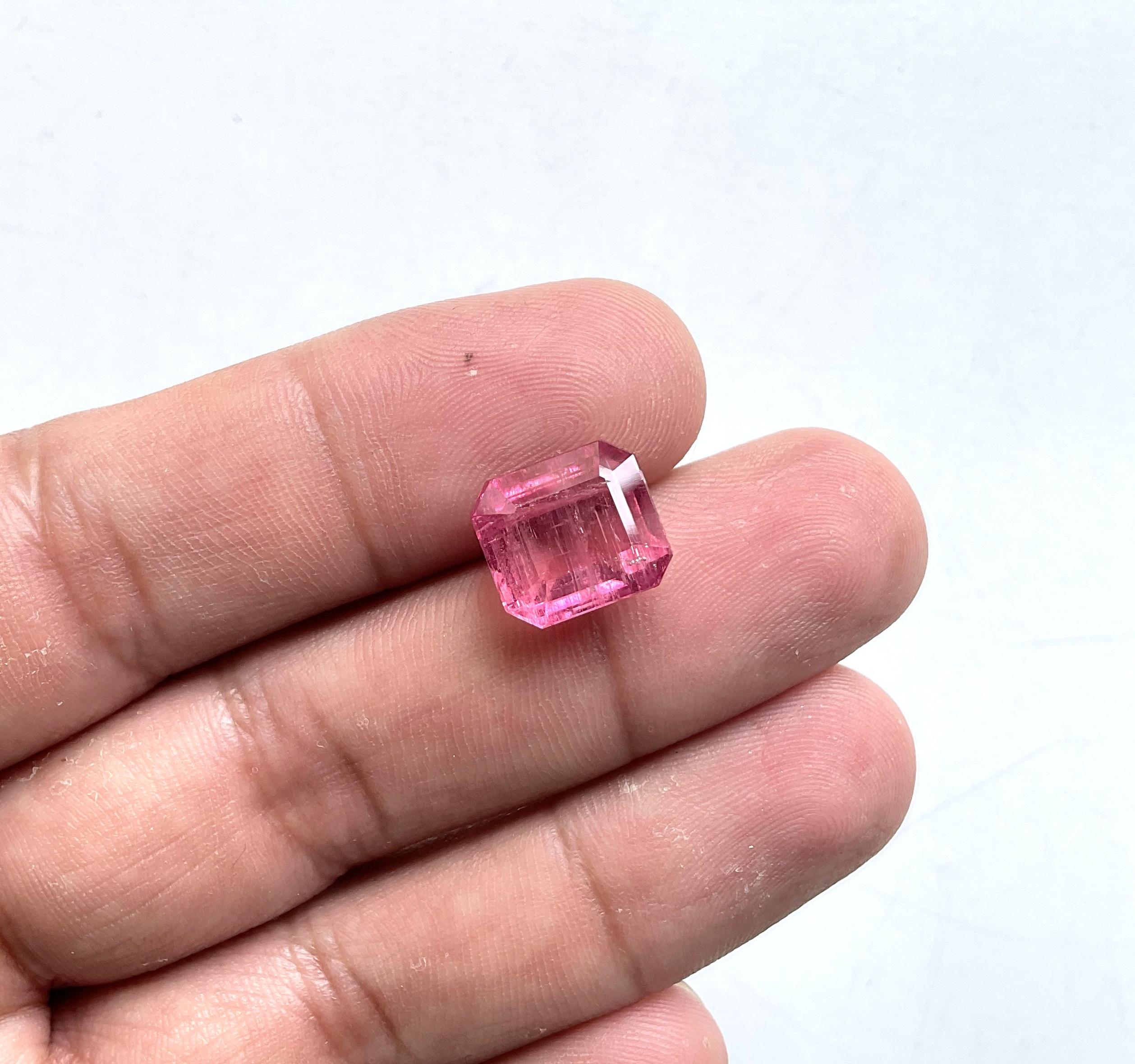 7.20 Carats Pink Tourmaline Octa Faceted Cut stone Top Quality Natural gemstone en vente 3