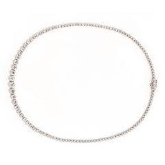 7.20 Carat Natural Diamond Graduated Necklace G SI 14 Karat White Gold