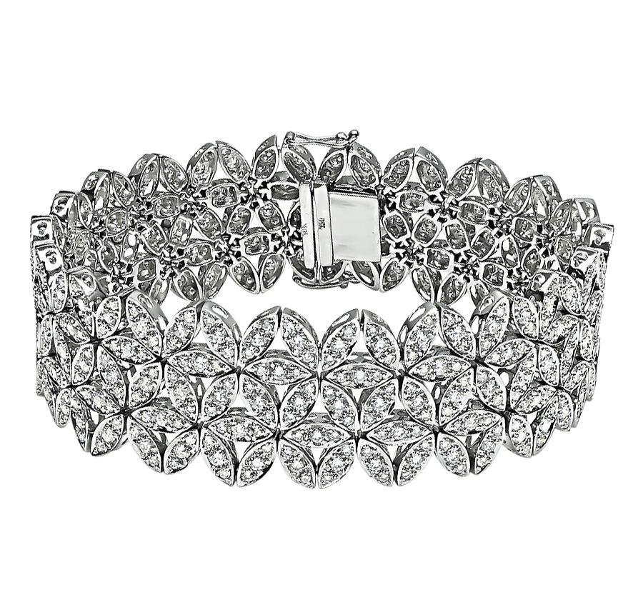 Round Cut 7.20ct Diamond Gold Bracelet For Sale