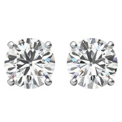 7.20ct GIA Natural Round Diamond 4 Prong Martini Stud Earrings Si1/Si2 14K Gold