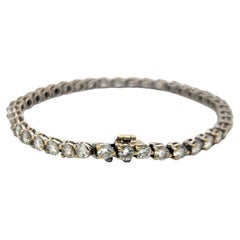 Bracelet de tennis en or blanc 18K avec diamant rond et brillant de 7,20ct
