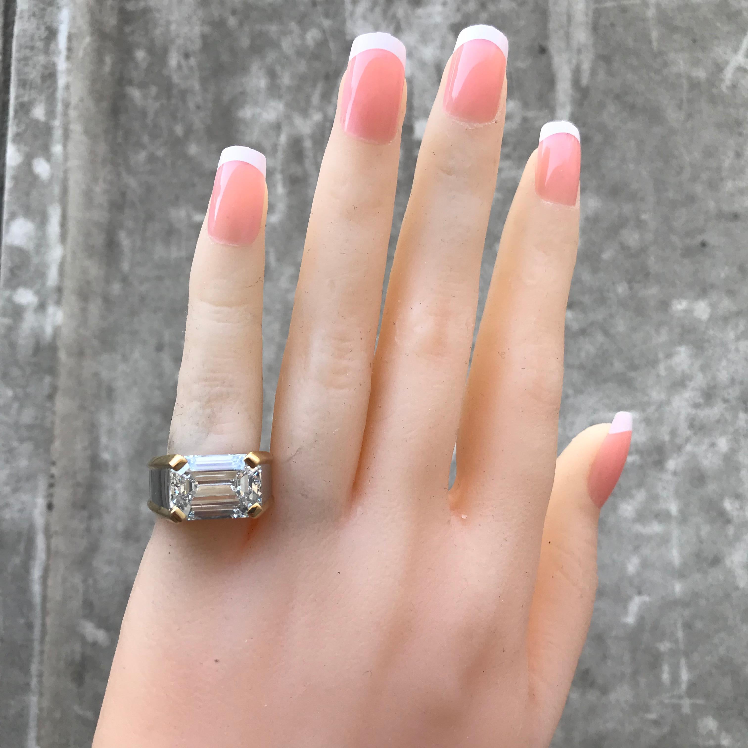 mens emerald cut diamond ring