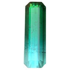 7.21 Carat Green Bicolor Natural Tourmaline, Emerald Cut Loose Gemstone, Afghani