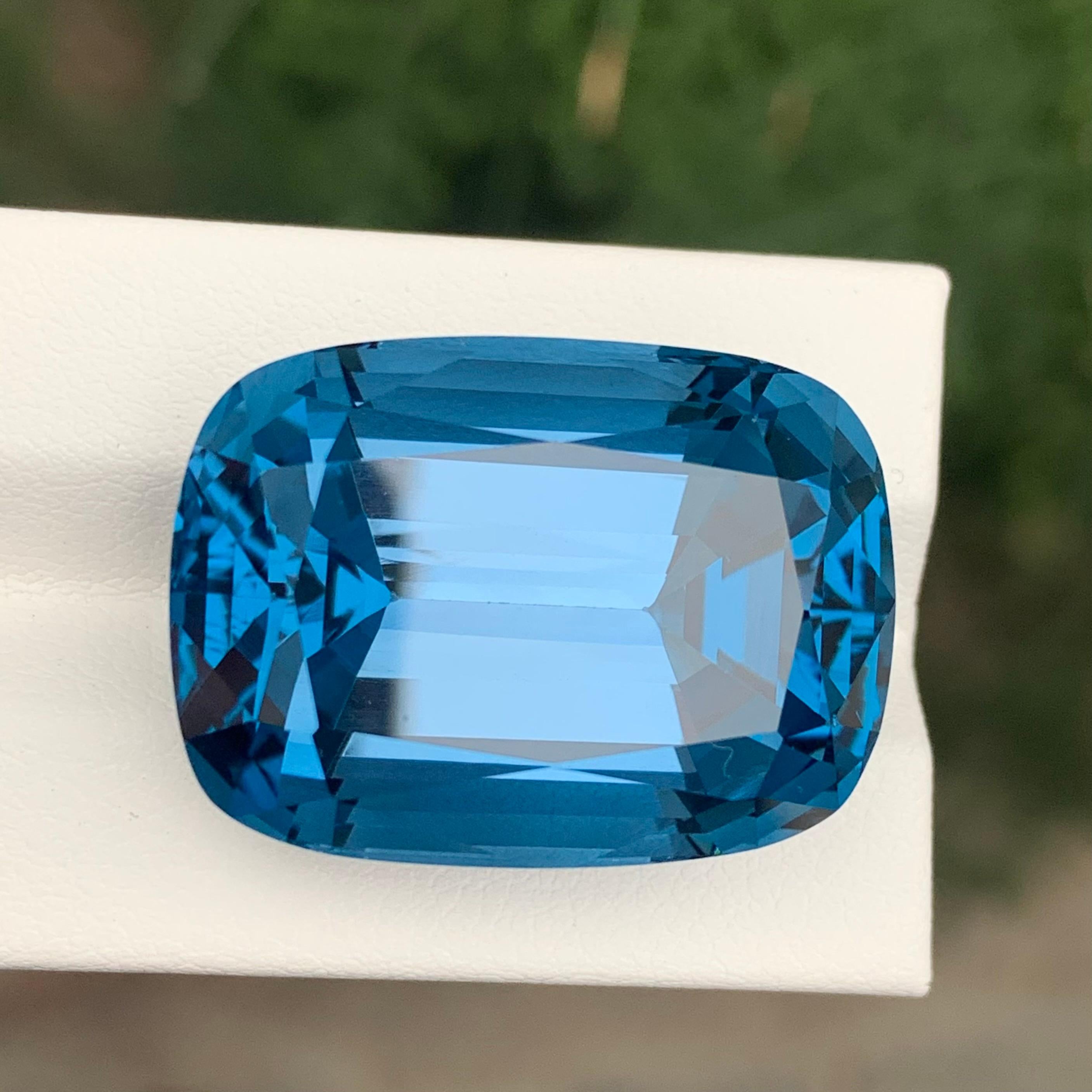 Cushion Cut 72.10 Carat Stunning Loose London Blue Topaz Cushion Shape Gemstone For Sale