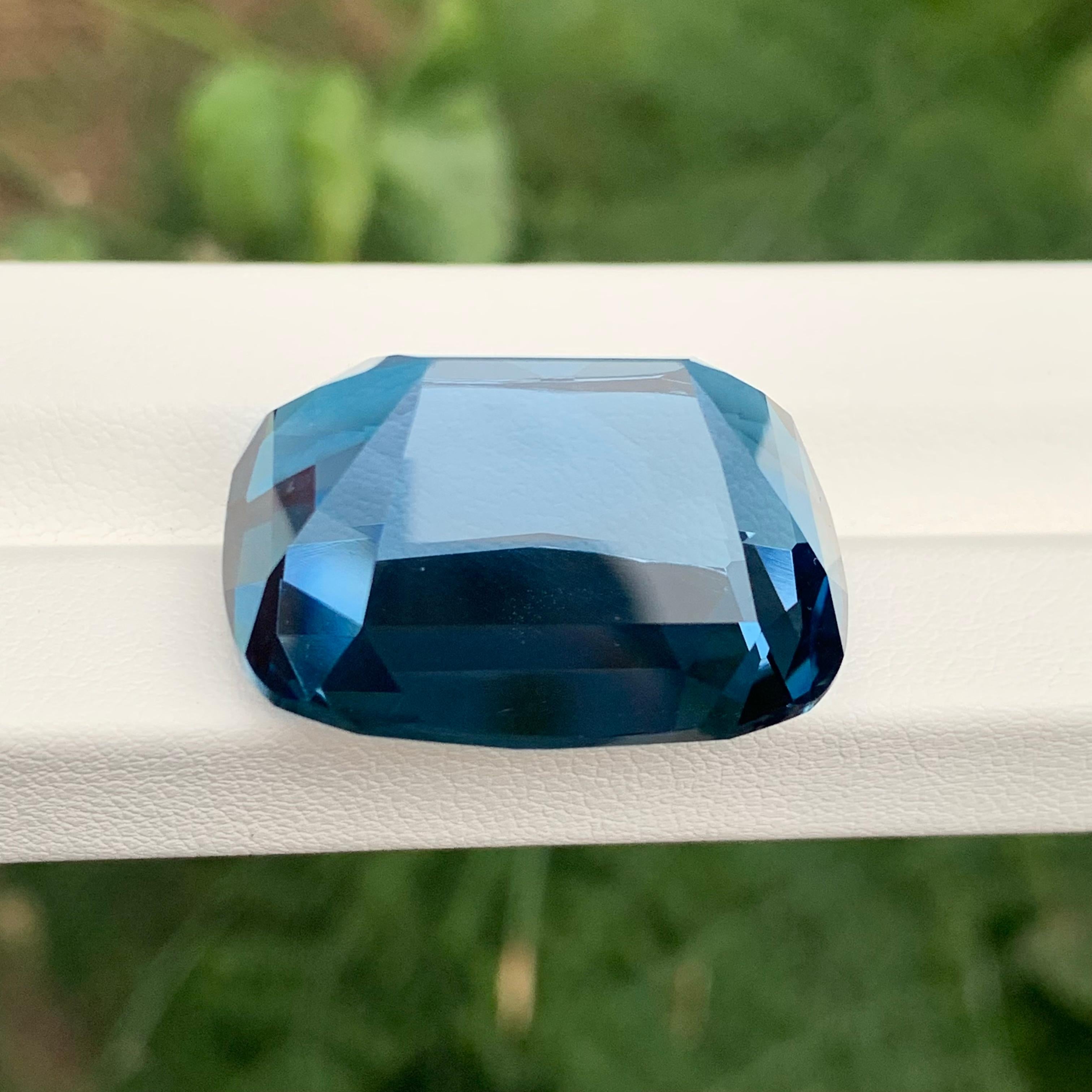 72.10 Carat Stunning Loose London Blue Topaz Cushion Shape Gemstone For Sale 2