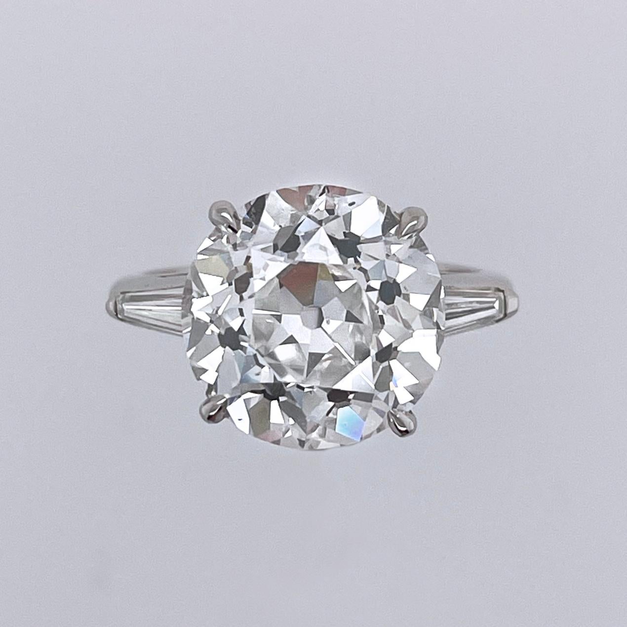 Victorian 7.22 Carat Old European Brilliant Cut Diamond Ring GIA Certified For Sale