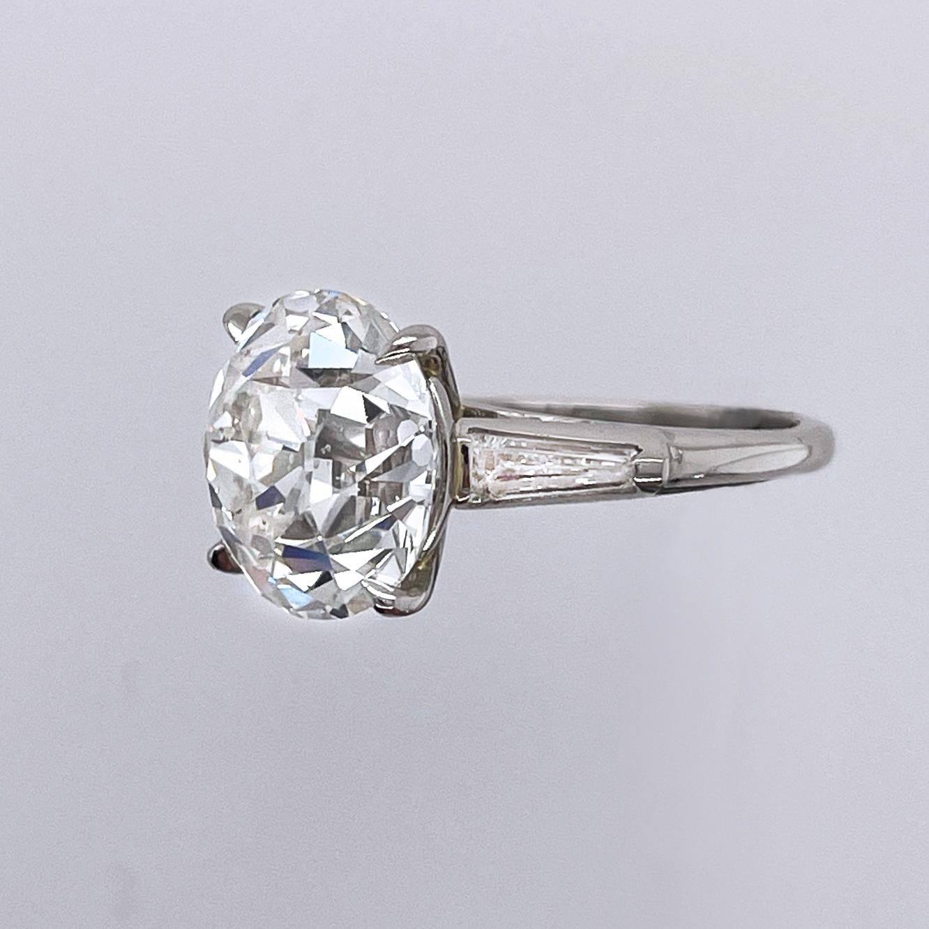 Old European Cut 7.22 Carat Old European Brilliant Cut Diamond Ring GIA Certified For Sale