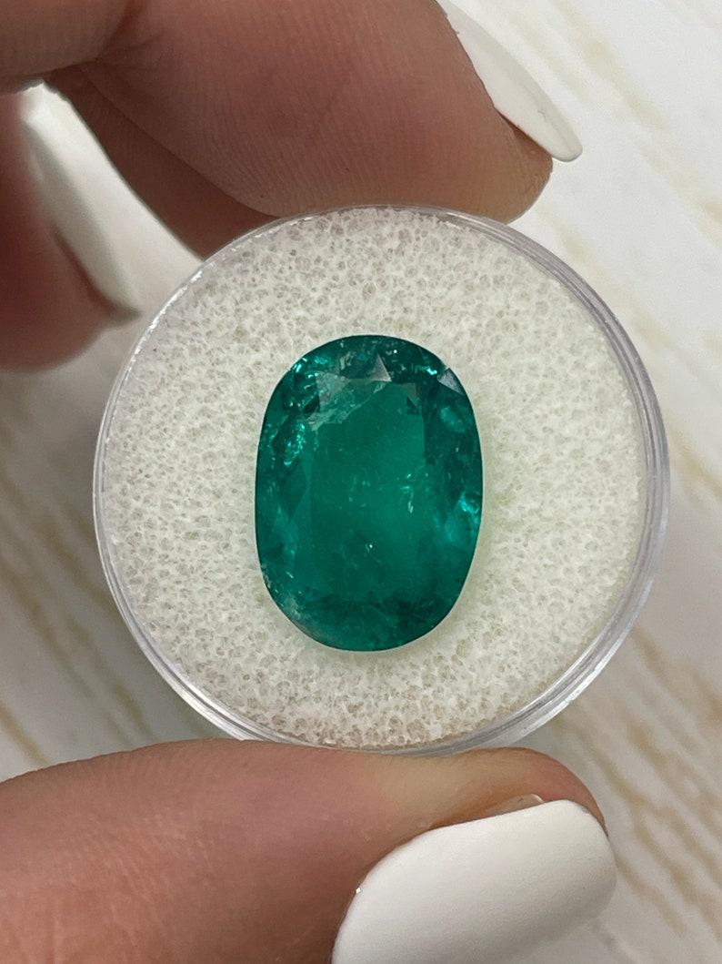 7,22 Karat Vivid Muzo Grün Kolumbianischer Smaragd Ovalschliff - Mai Geburtsstein Edelstein im Zustand „Neu“ im Angebot in Jupiter, FL