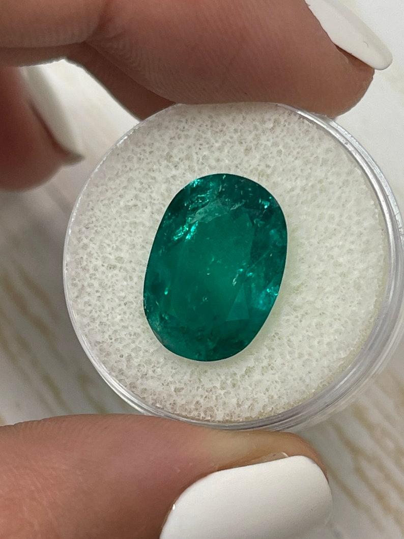 7,22 Karat Vivid Muzo Grün Kolumbianischer Smaragd Ovalschliff - Mai Geburtsstein Edelstein für Damen oder Herren im Angebot