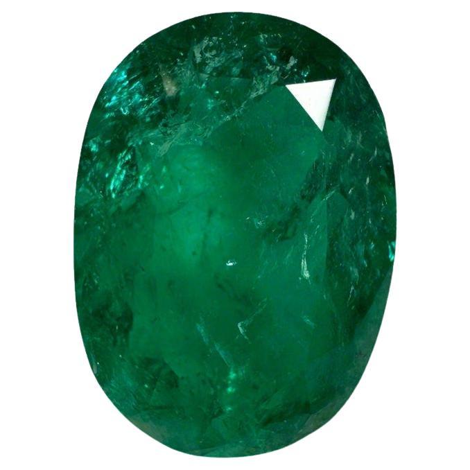 7.22 Carat Vivid Muzo Green Colombian Emerald Oval Cut - May Birthstone Gem