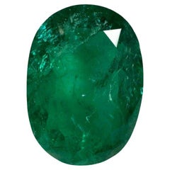 7.22 Carat Vivid Muzo Green Colombian Emerald Oval Cut - May Birthstone Gem