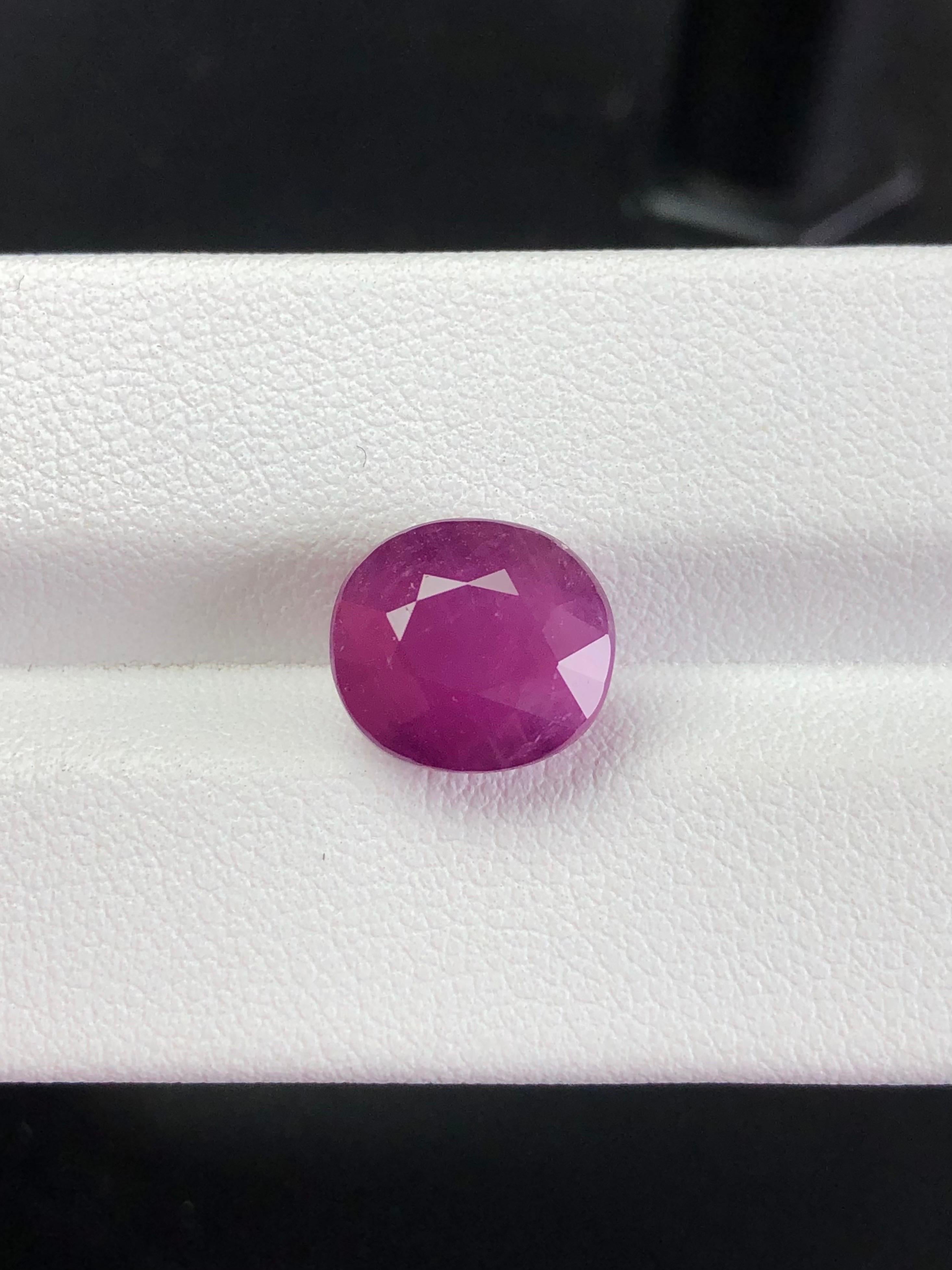 Brilliant Cut 7.22 Ct  GRS Certified Natural  Ruby Unheated Purplish Red Eye clean Color For Sale