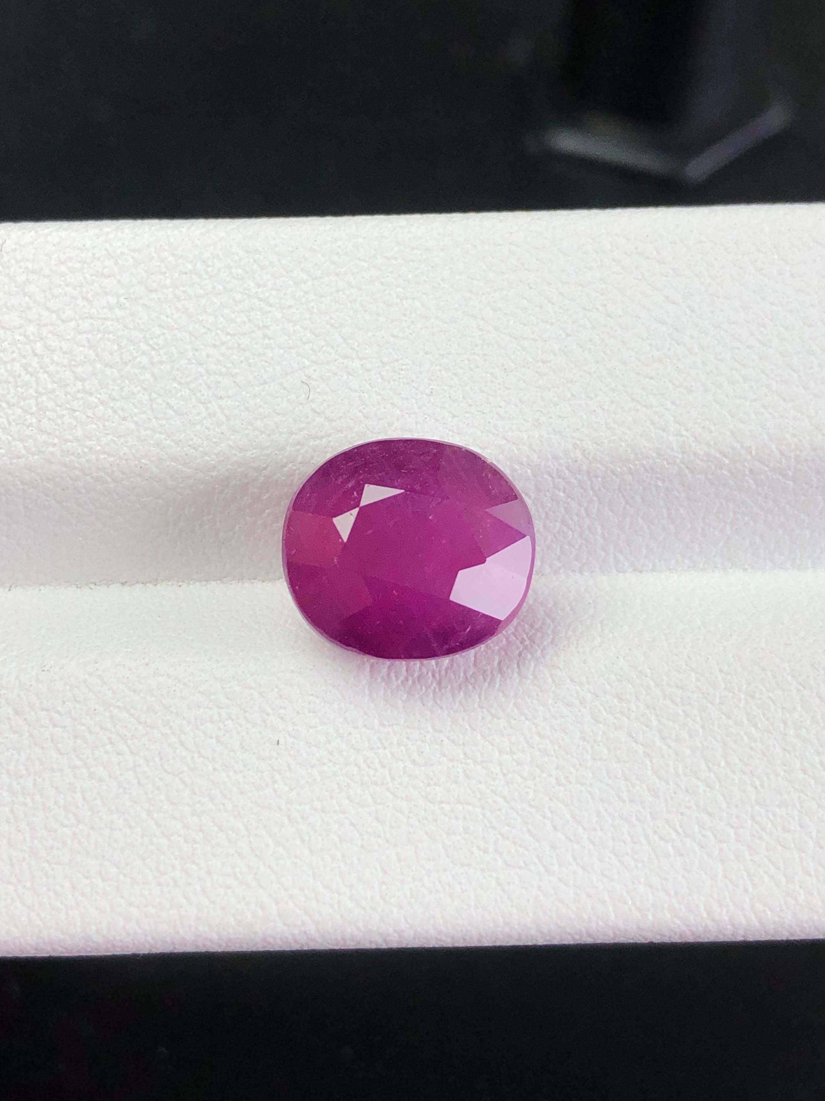 Women's or Men's 7.22 Ct  GRS Certified Natural  Ruby Unheated Purplish Red Eye clean Color For Sale