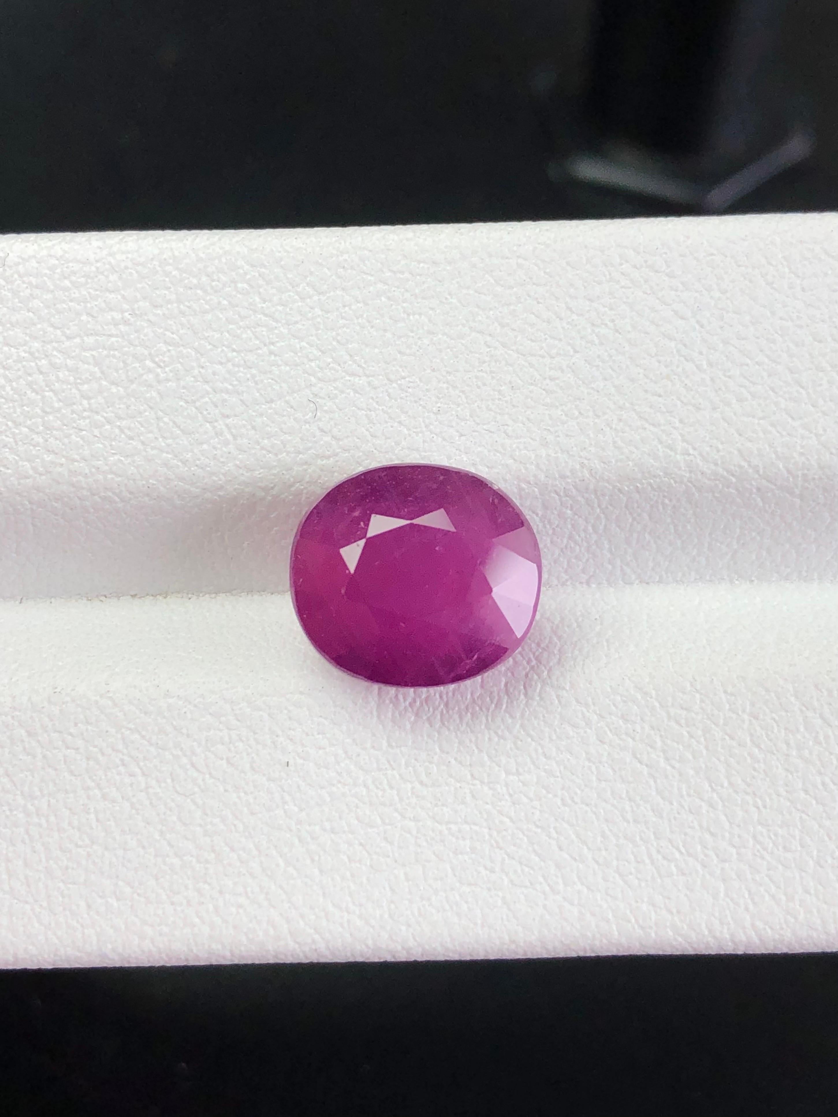 7.22 Ct  GRS Certified Natural  Ruby Unheated Purplish Red Eye clean Color For Sale 1