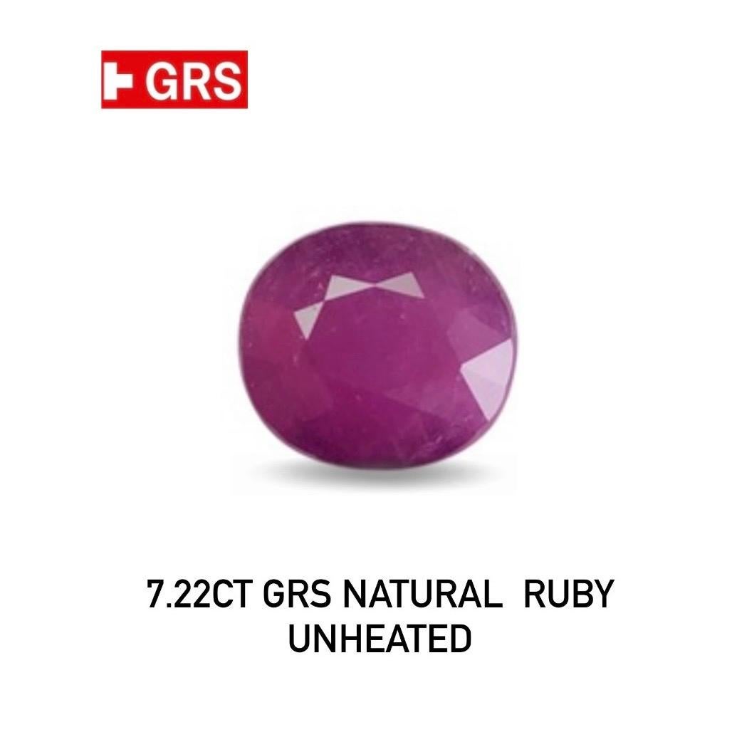 7.22 Ct  Certifié GRS Nature  Couleur rubis non chauffée rouge pourpre pour le nettoyage des yeux en vente 2