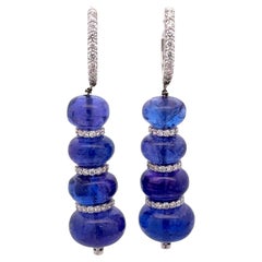 Orecchini a goccia in oro bianco 18K con diamante tanzanite da 72,20 carati