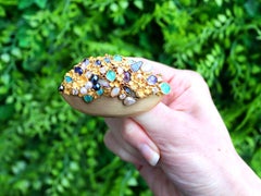 7.23 Carat Multi-Gemstone and 18k Yellow Gold Pendant / Brooch by Peter Plöderl