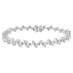 Pulsera tipo «tennis» con diamantes naturales en forma de pera de 7,23 quilates, en oro blanco de 18 quilates, joyería de alta gama