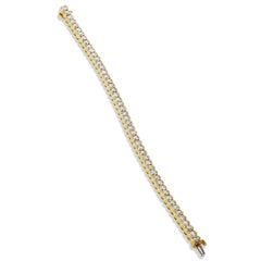 7.24 Carat Diamond Yellow Gold Tennis Bracelet Handmade