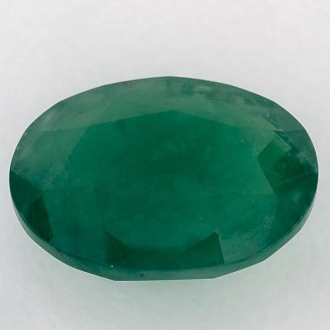 7.24 Ct Emerald Oval Loose Gemstone In New Condition For Sale In Fort Lee, NJ