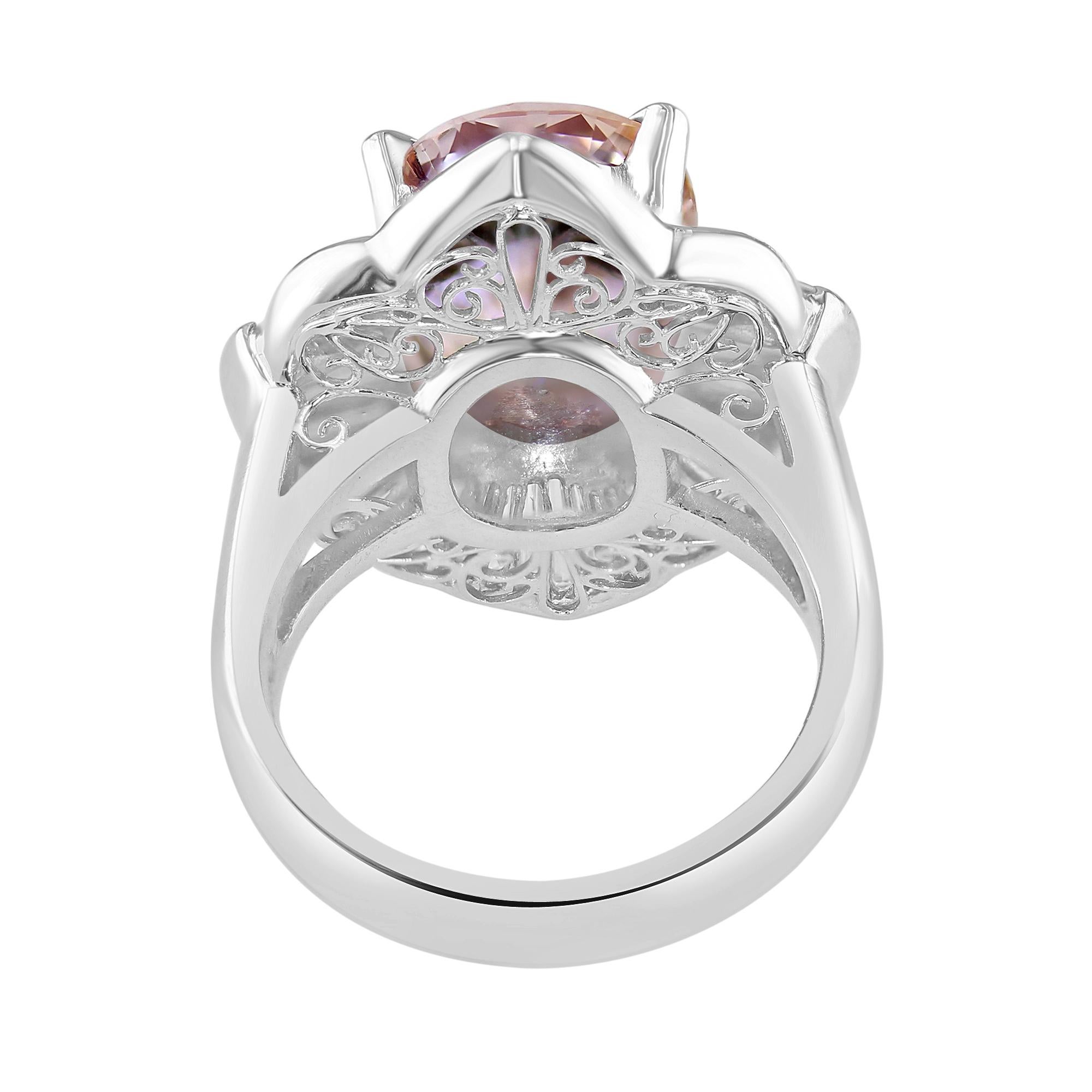 Modern 7.24 Carat GRS Certified, Padparadscha Sapphire Ring, Set in Platinum For Sale