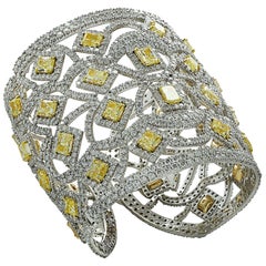 72.44 Carat Fancy Yellow Diamond Cuff Bangle