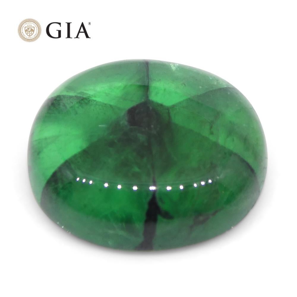 7.24ct Cushion Green and Black Trapiche Emerald GIA Certified Colombia   For Sale 5
