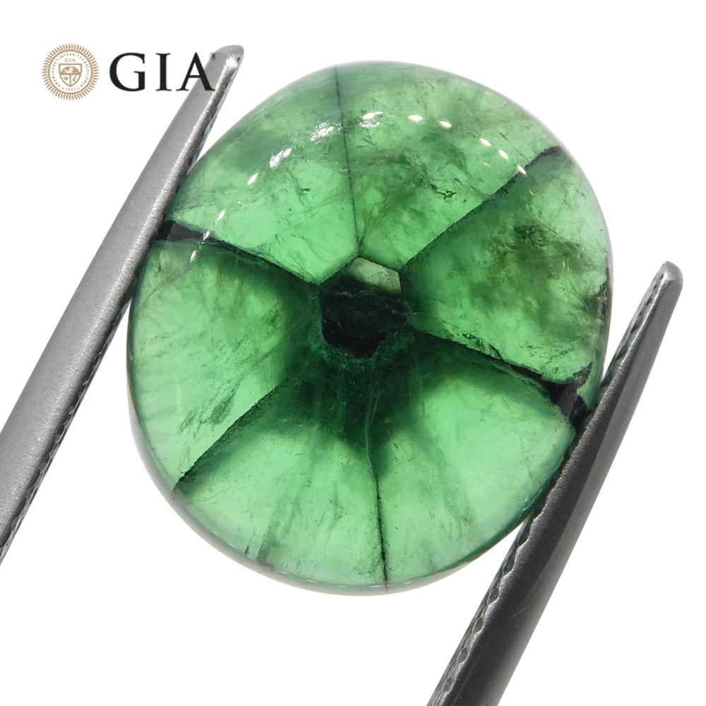 7.24ct Cushion Green and Black Trapiche Emerald GIA Certified Colombia   For Sale 6
