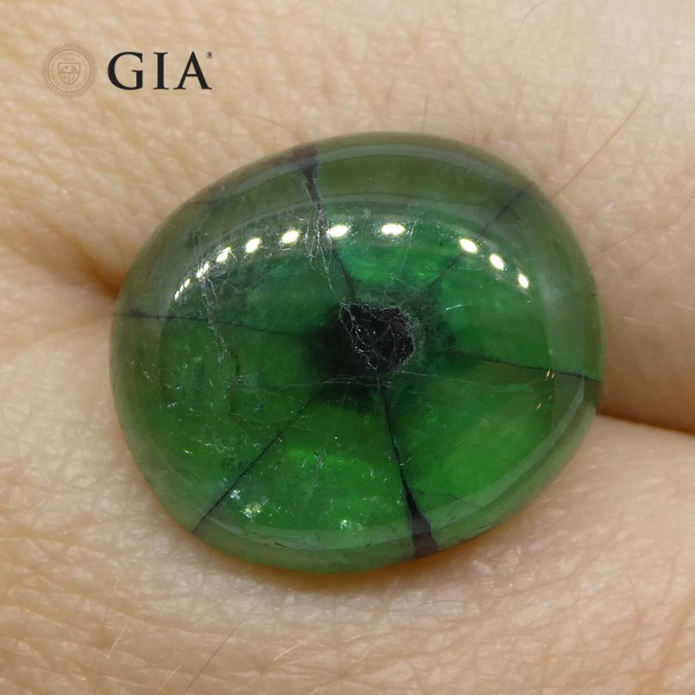 7.24ct Cushion Green and Black Trapiche Emerald GIA Certified Colombia   For Sale 8